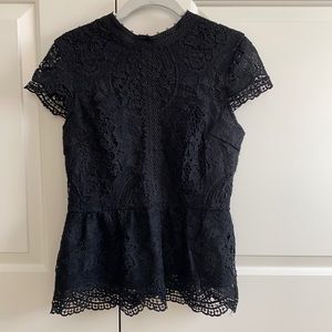 Lace peplum top